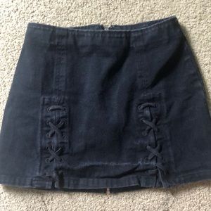 HoneyPunch High Waisted Black Jean Skirt